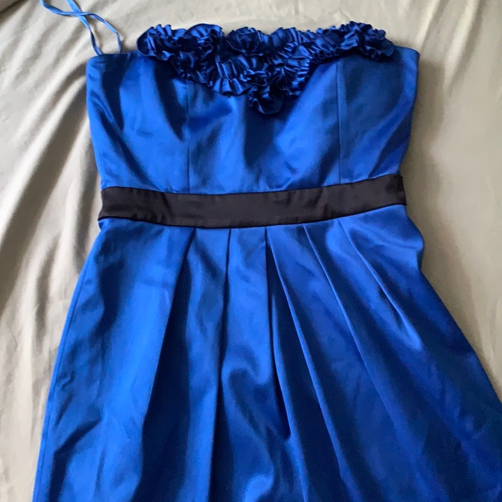 Max and Cleo blue satin dress
